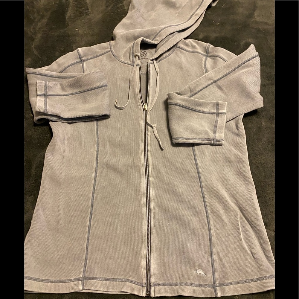 Tommy Bahama LG Antiqua Cove style full zip  Smoke Blue color